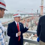 Congressman Chuck Fleischmann receives an update from the Army Corps of Engineers about ongoing construction of the Chickamauga Lock.