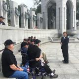 Fleischmann with WWII veterans at WWII Memorial