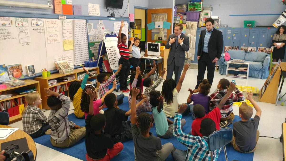 Fleischmann visits School