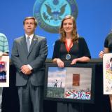 Fleischmann with art competition winners