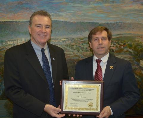 Rep. Fleischmann receives a “Friend of the Waterways” Award for his leadership on Chickamauga Lock.
