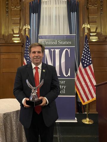 Rep. Chuck Fleischmann receives the United States Nuclear Industry Council's prestigious Distinguished Leadership Award